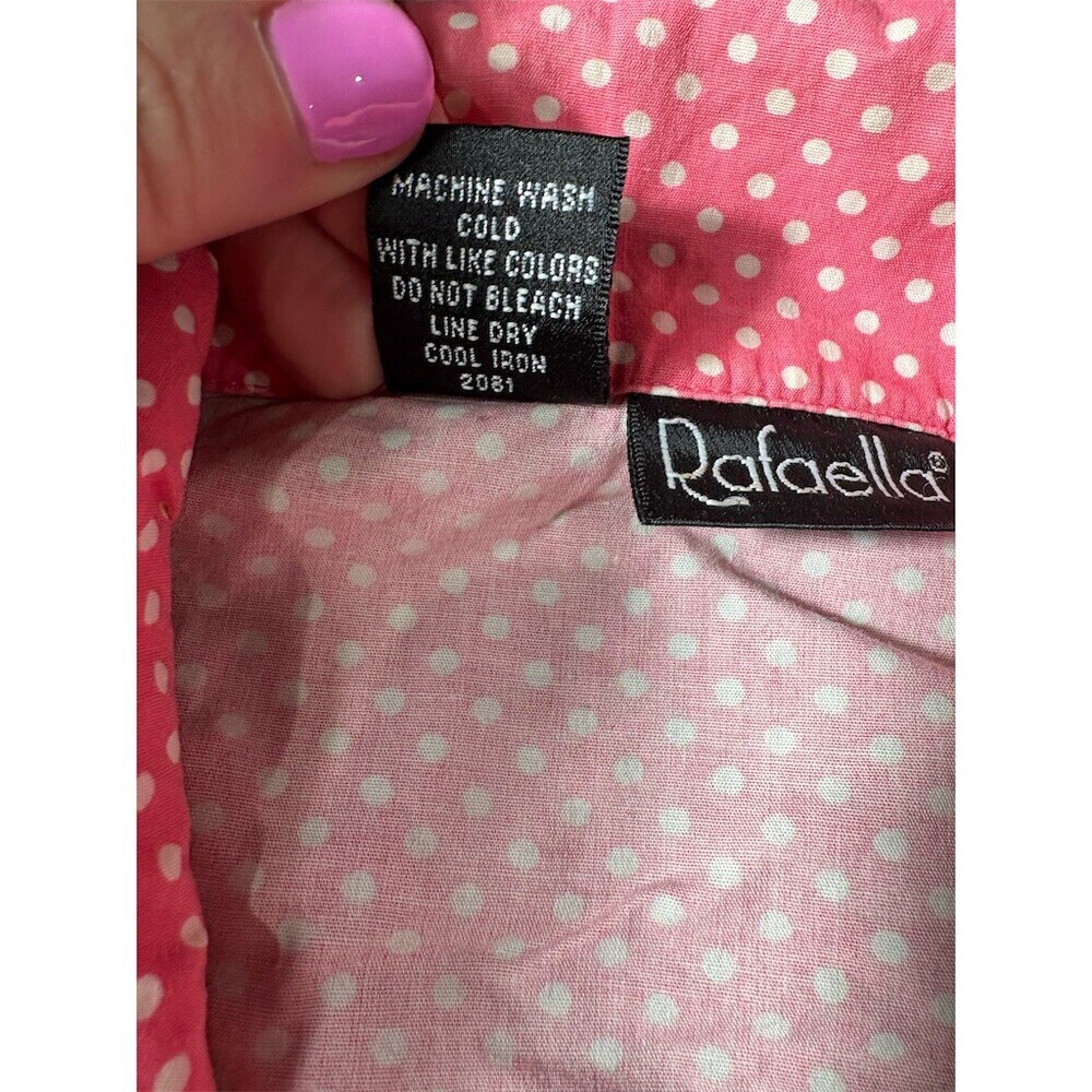 Rafaella Womens  Size 14 Pink & White Polka Dot Tie Waist Coquette Dainty - Picture 9 of 9